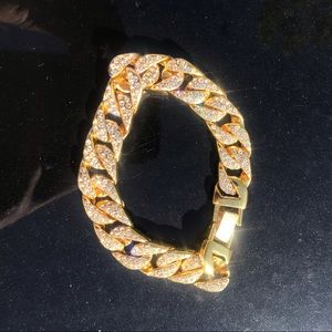 Yellow Gold Diamond Cuban Link Bracelet